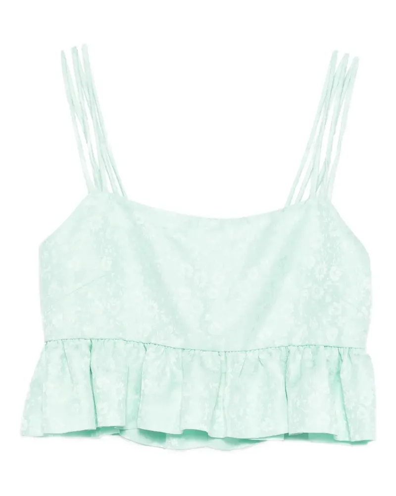 Sandro Gerüschtes Oberteil mit Blumenmuster - Grün Grün