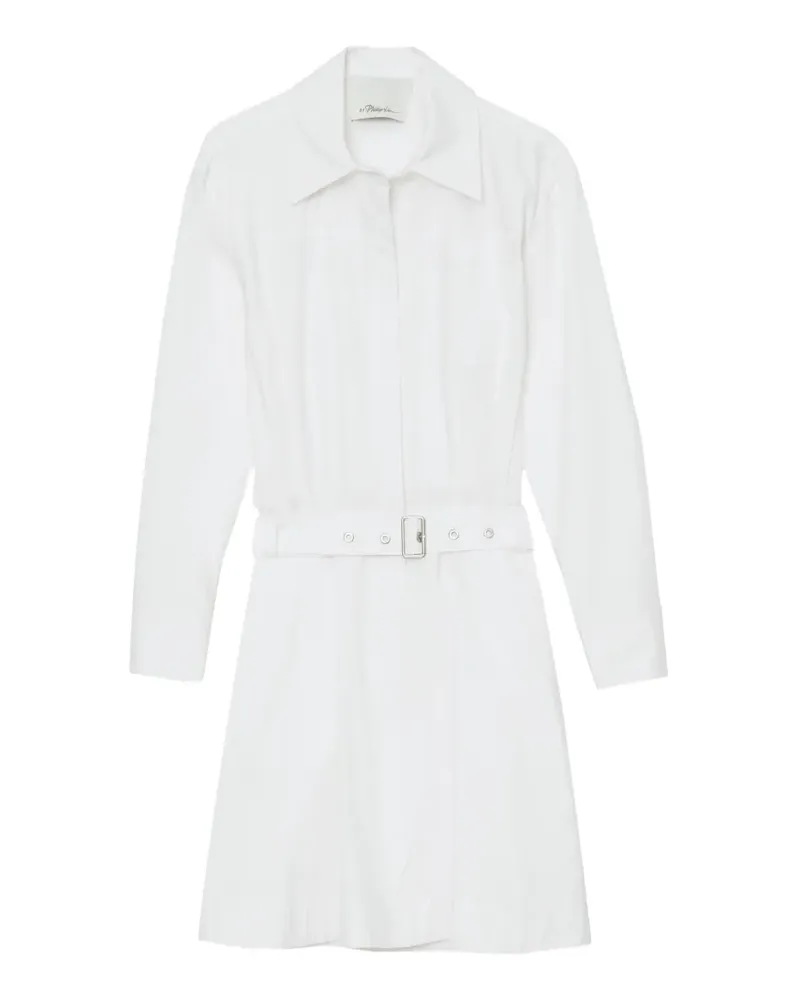 3.1 phillip lim Kurzes Hemdkleid mit Gürtel - Weiß Weiß