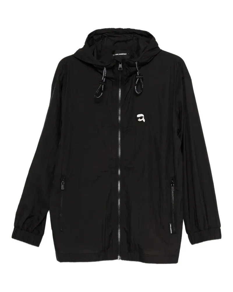 Karl Lagerfeld Kapuzenjacke mit Karl-Print - Schwarz Schwarz