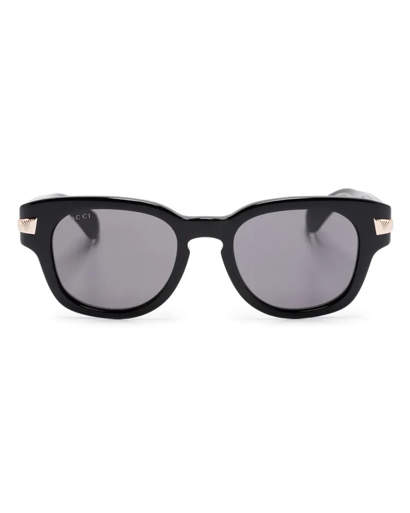 Gucci Sonnenbrille mit eckigem Gestell - Schwarz Schwarz