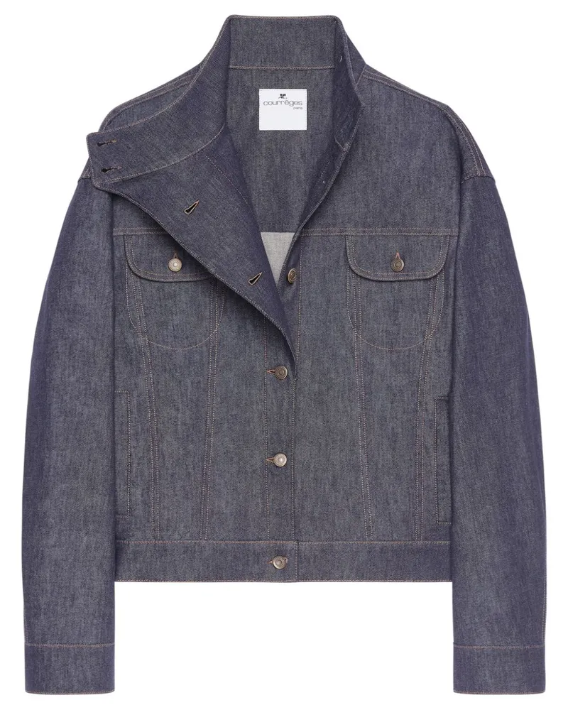 Courrèges Motorcycle Jeansjacke - Grau Grau