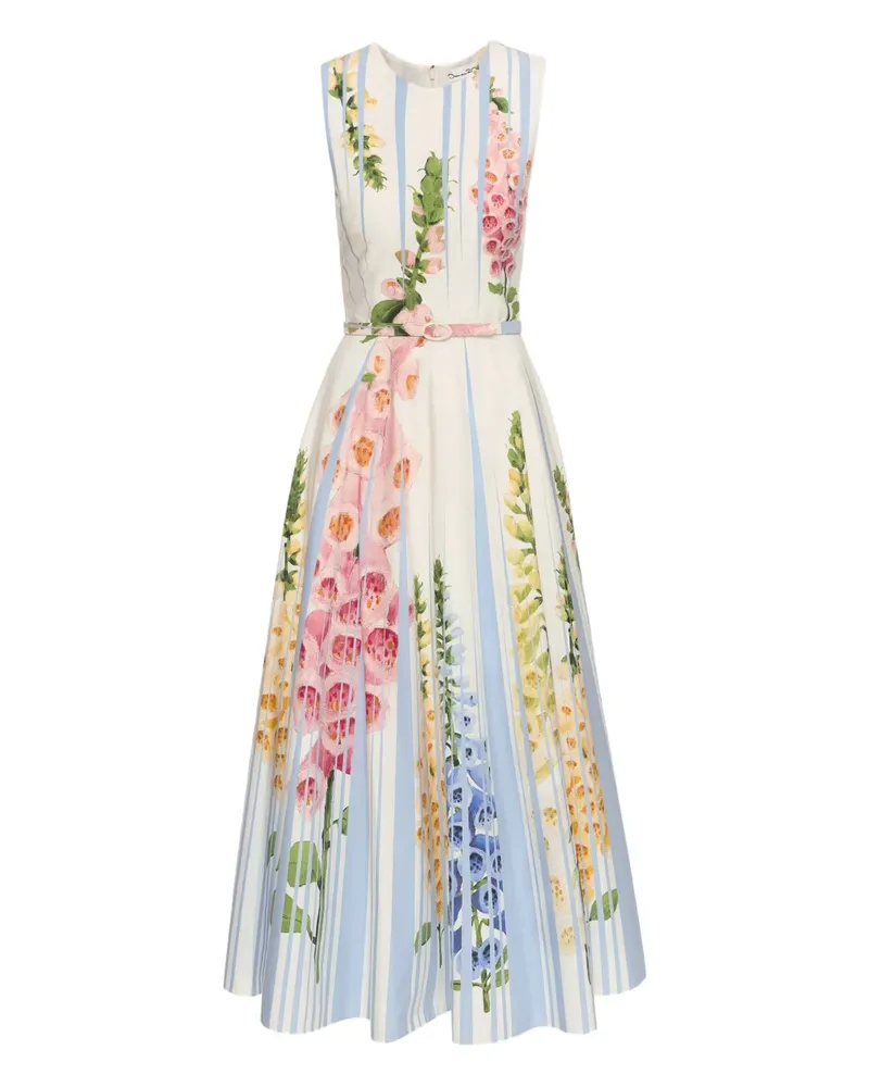 Oscar de la Renta Foxglove Trompe-l'oeil-Kleid - Weiß Weiß