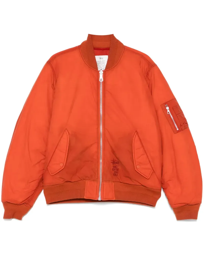 Stüssy Gewachste Bomberjacke mit Steppung - Orange Orange