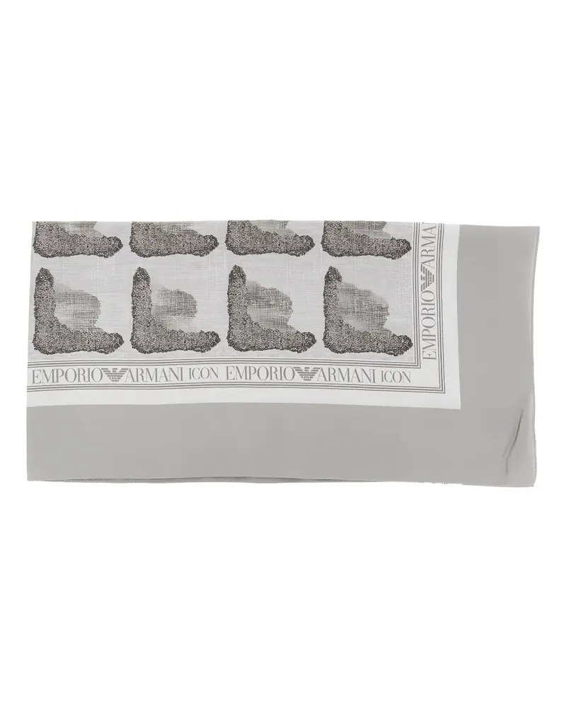 Emporio Armani geometric-pattern scarf - Grau Grau