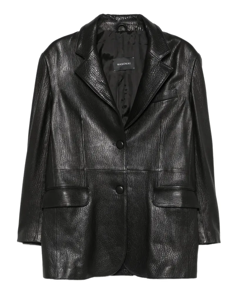 Manokhi grainy-effect button-fastening jacket - Schwarz Schwarz