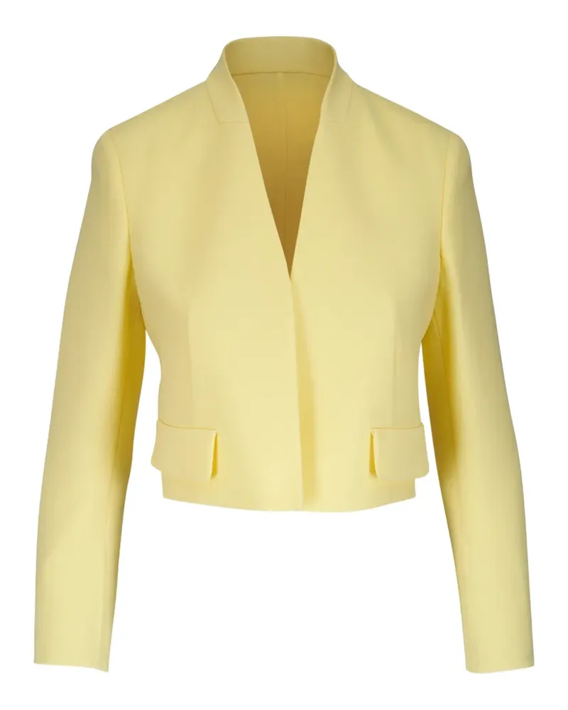 Akris V-neck cropped jacket - Gelb Gelb
