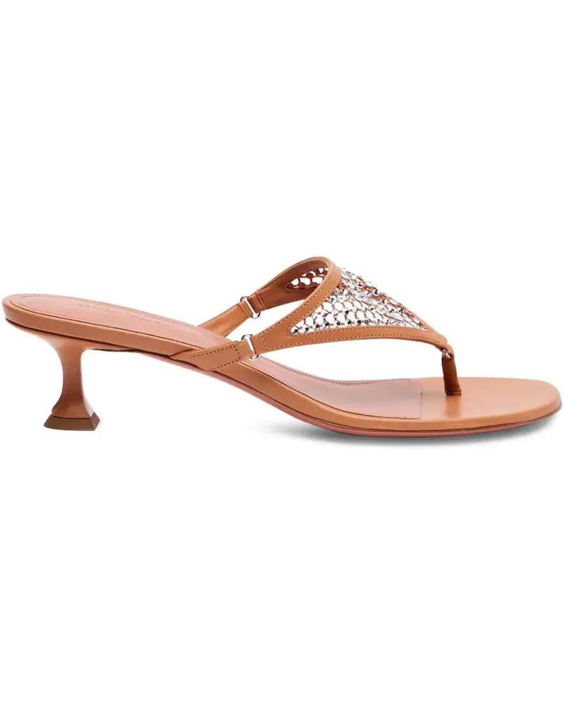 Amina Muaddi Cameron Sandalen mit Kristallen 45mm - Braun Braun
