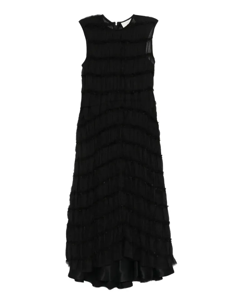 Song For The Mute ruffled midi dress (set of two) - Schwarz Schwarz