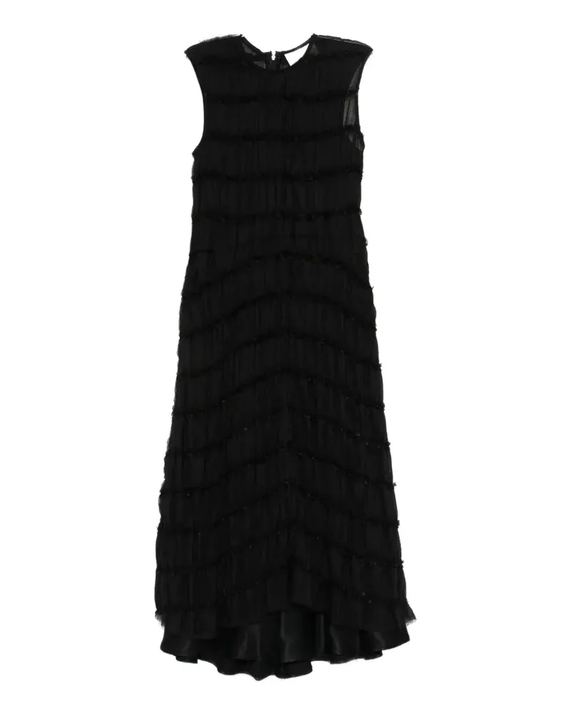 Song For The Mute ruffled midi dress (set of two) - Schwarz Schwarz