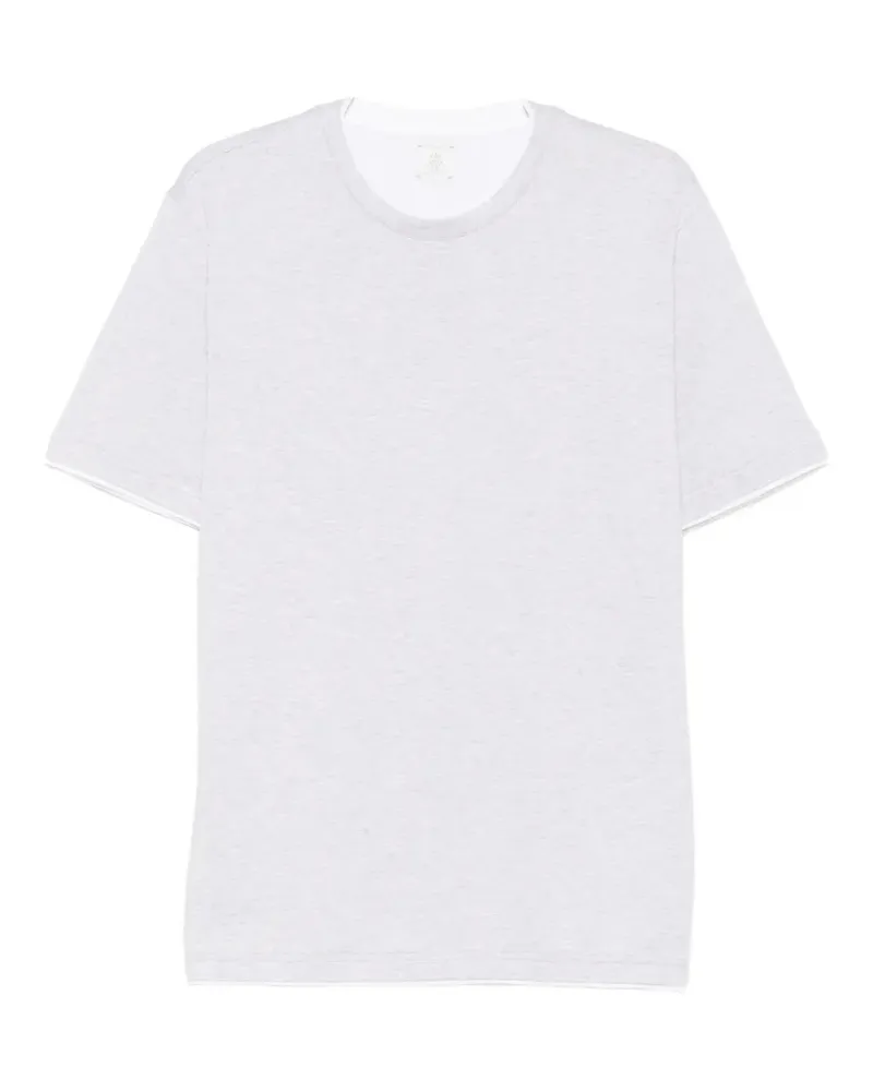 Eleventy Rundhals-T-Shirt im Layering-Look - Grau Grau
