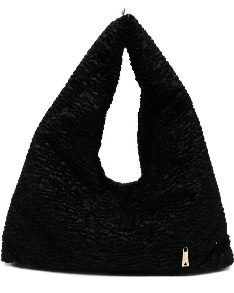 La Milanesa Strukturierter Triangel-Tote Bag - Schwarz Schwarz