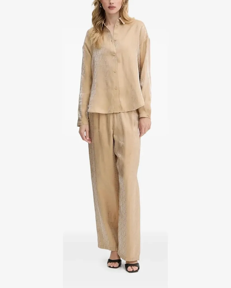 Armani Exchange Hemd mit Monogrammmuster - Nude Nude