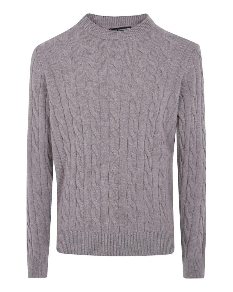 Filippo de Laurentiis Pullover mit Zopfmuster - Grau Grau