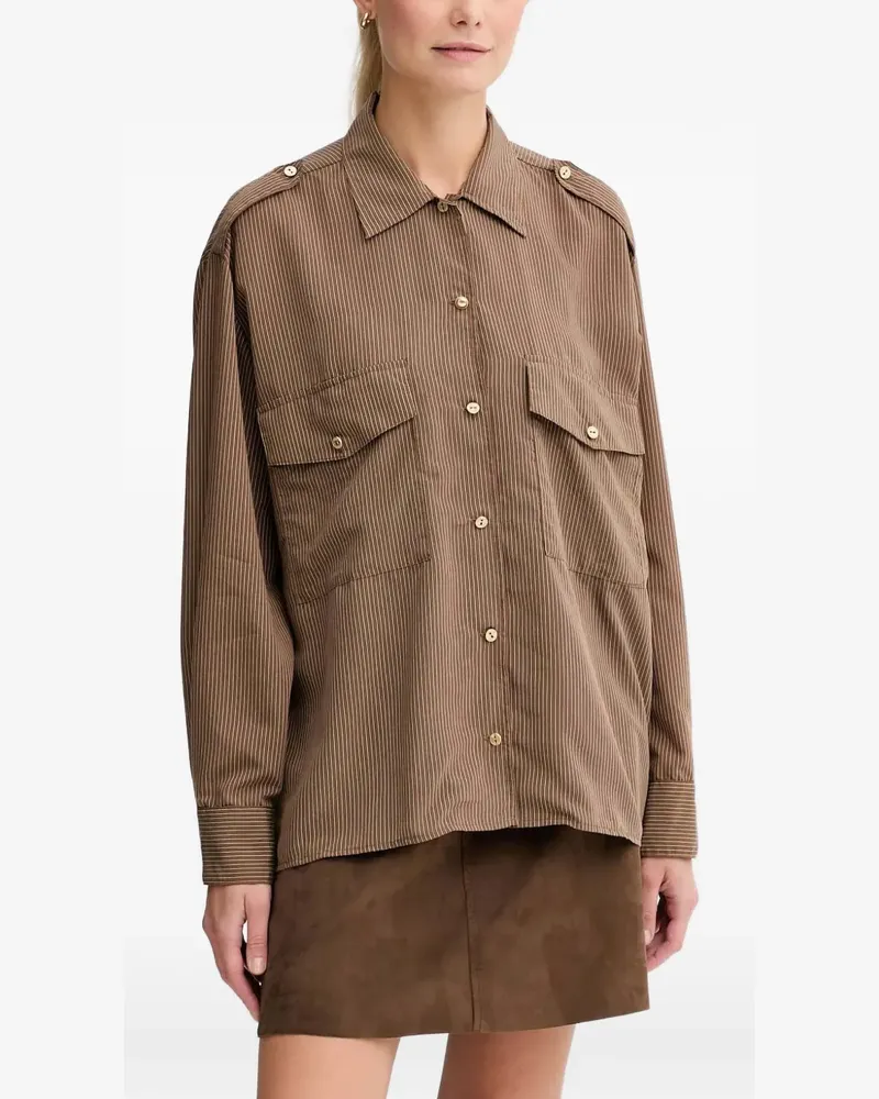 Sessùn Hemd mit Nadelstreifen - Braun Braun