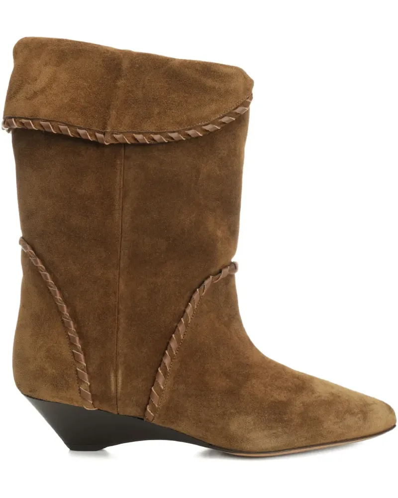 Isabel Marant Wildlederstiefel mit Flechtdetail 45mm - Braun Braun