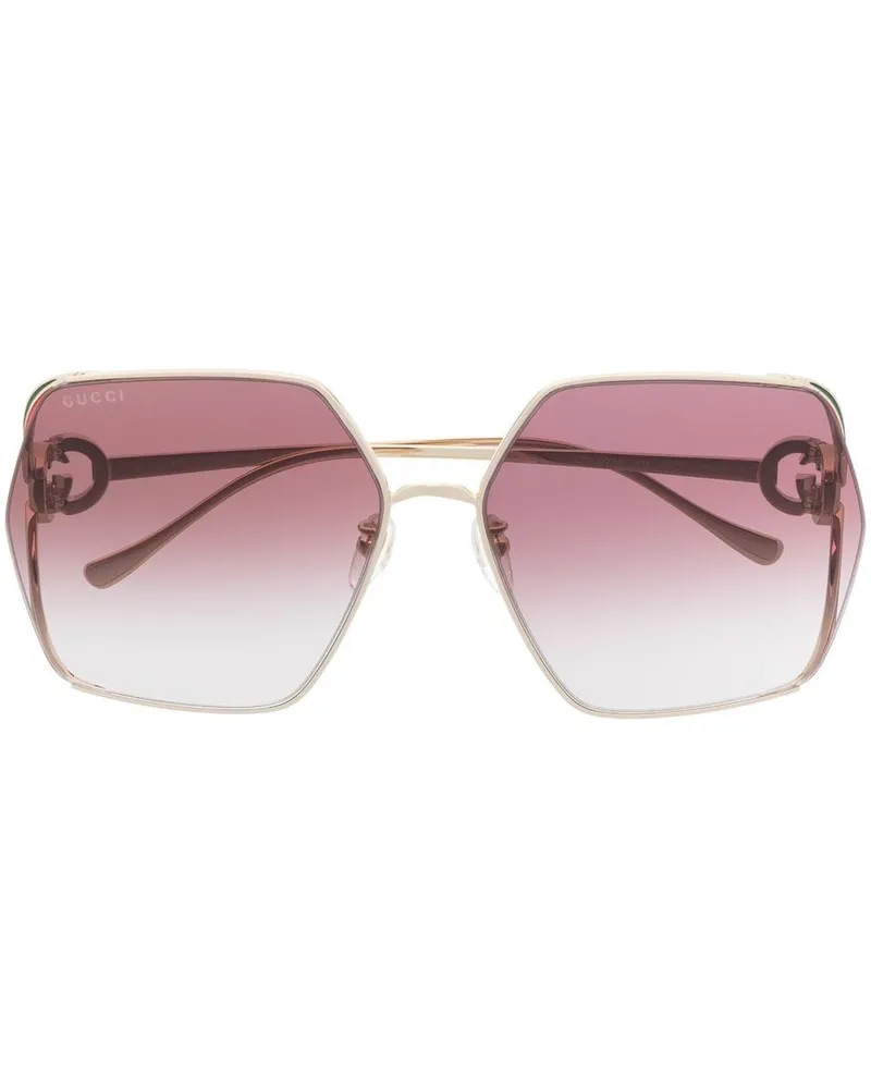 Gucci Sonnenbrille im Oversized-Look - Gold Gold