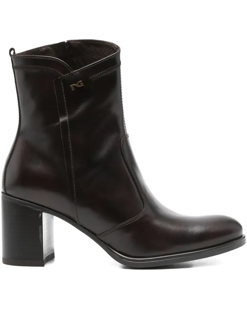 Nero Gardini Stiefel mit Blockabsatz und Reißverschluss 70mm - Braun Braun