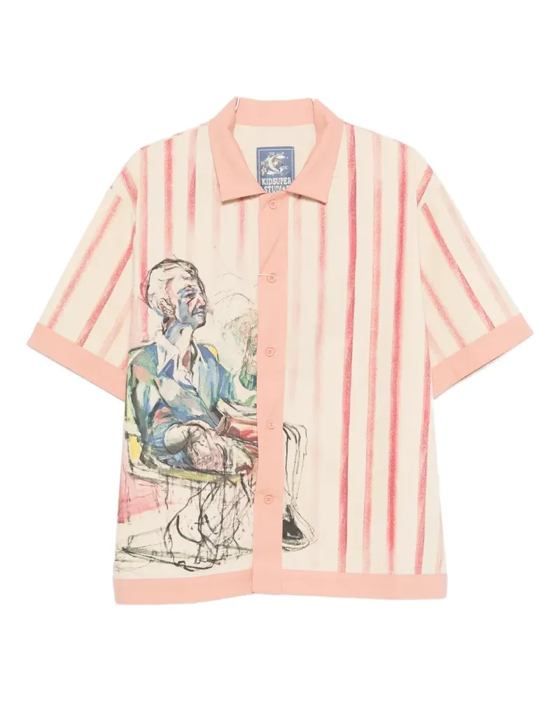KidSuper striped graphic shirt - Nude Nude