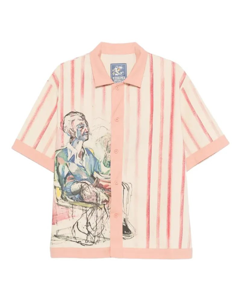 KidSuper striped graphic shirt - Nude Nude