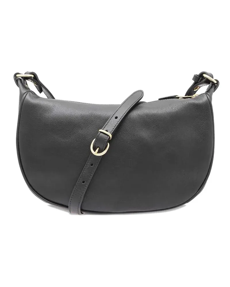 IL BISONTE Schultertasche mit Logo-Detail - Schwarz Schwarz