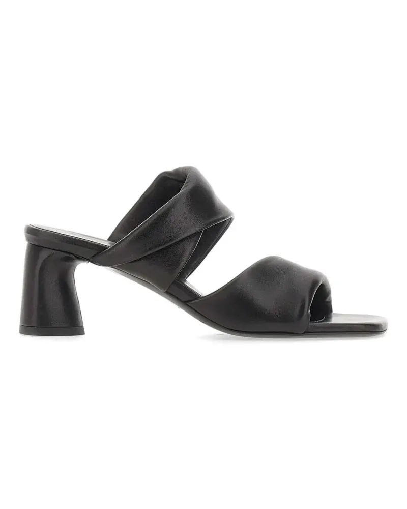 HALMANERA Dally folded strap mule sandals - Schwarz Schwarz
