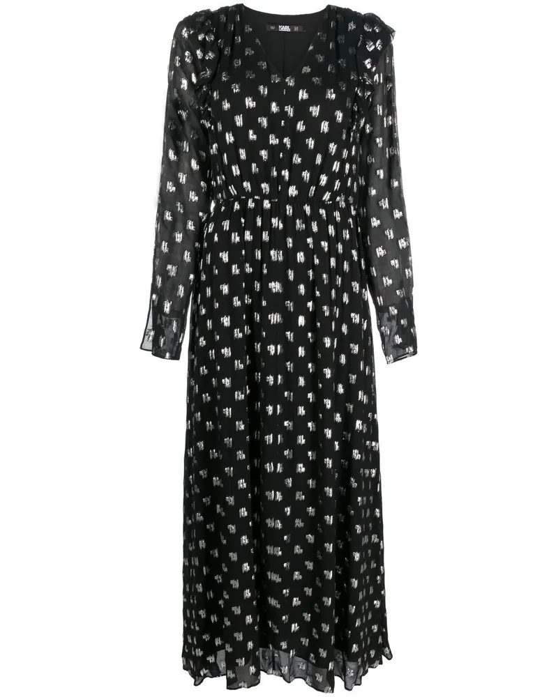 Karl Lagerfeld Maxikleid mit Print - Schwarz Schwarz