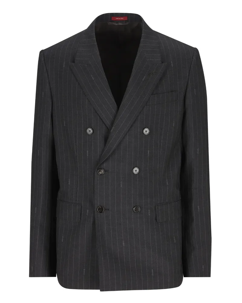 Gucci Doppelreihiges Sakko mit Nadelstreifen - Grau Grau