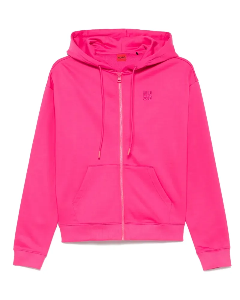 HUGO BOSS Hoodie mit Logo-Stickerei - Rosa Rosa