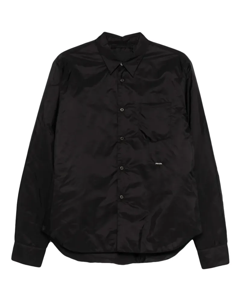 Prada Hemdjacke mit Brusttasche - Schwarz Schwarz