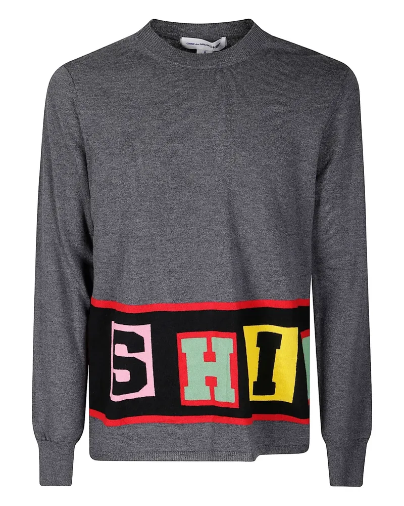 Comme des Garçons knitted logo-detail sweater - Grau Grau