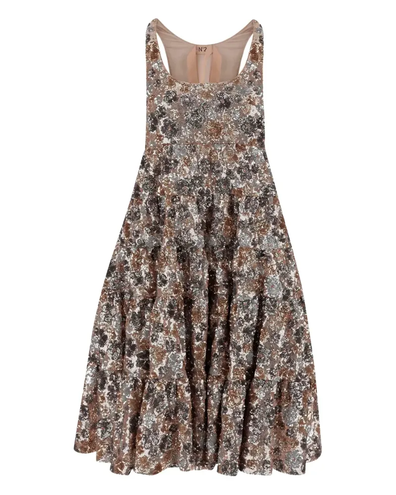 N° 21 Midikleid mit Pailletten - Grau Grau