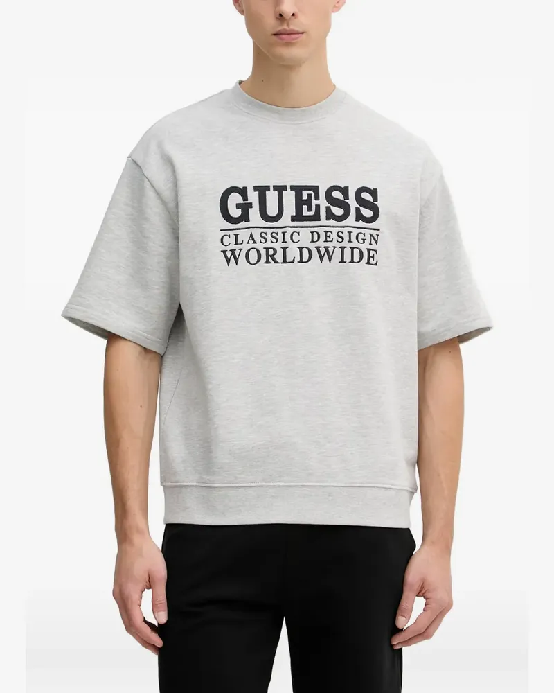 Guess T-Shirt mit Logo-Stickerei - Grau Grau