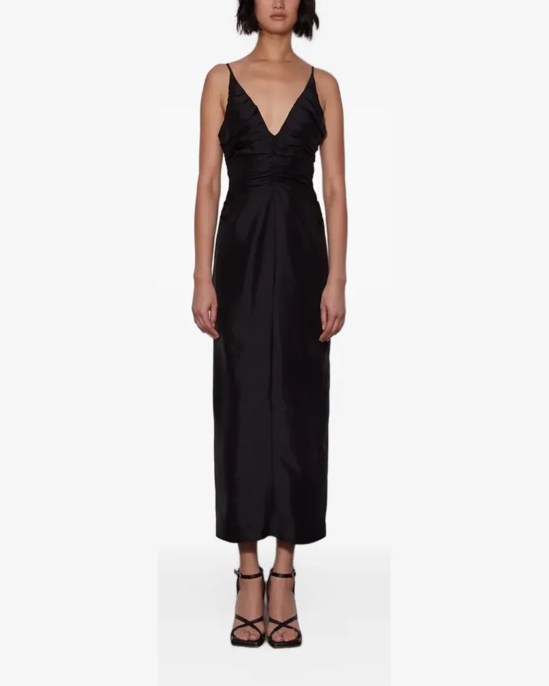 Wynn Hamlyn Aubrey ruched-bodice dress - Schwarz Schwarz