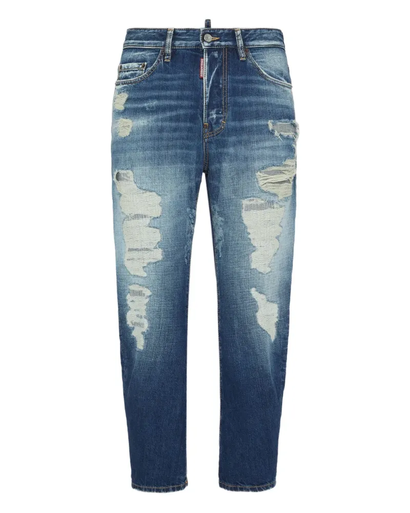 Dsquared2 Tapered-Jeans im Distressed-Look - Blau Blau