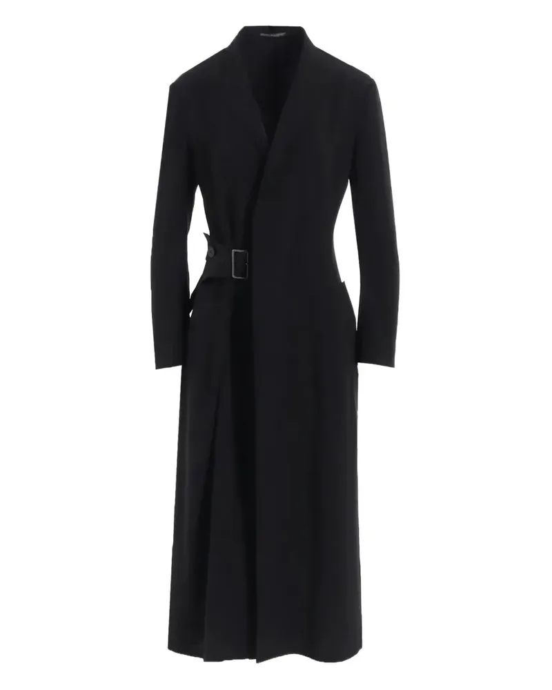 Yohji Yamamoto Mantel mit Gürtel - Schwarz Schwarz