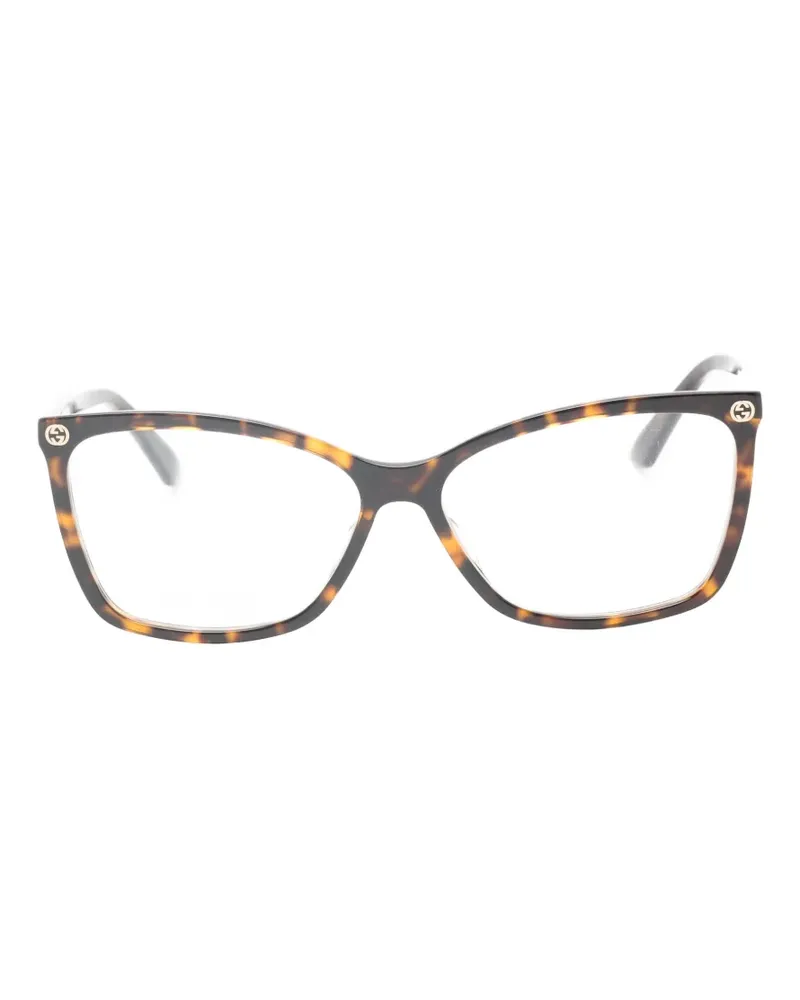Gucci tortoiseshell-effect cat-eye glasses - Braun Braun
