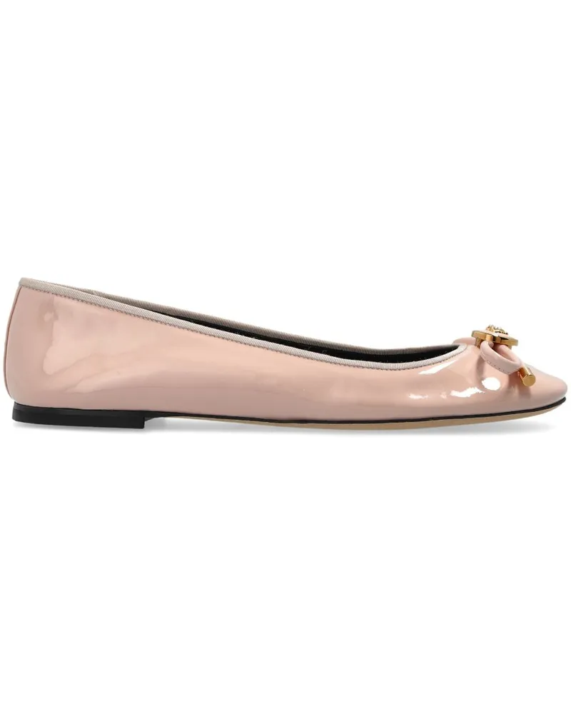 Versace Opera Bow Ballerinas aus Lackleder - Rosa Rosa
