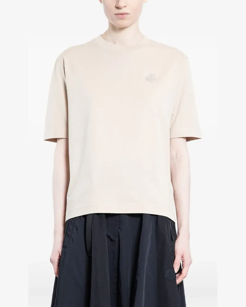 Moncler logo patch cotton T-shirt - Nude Nude