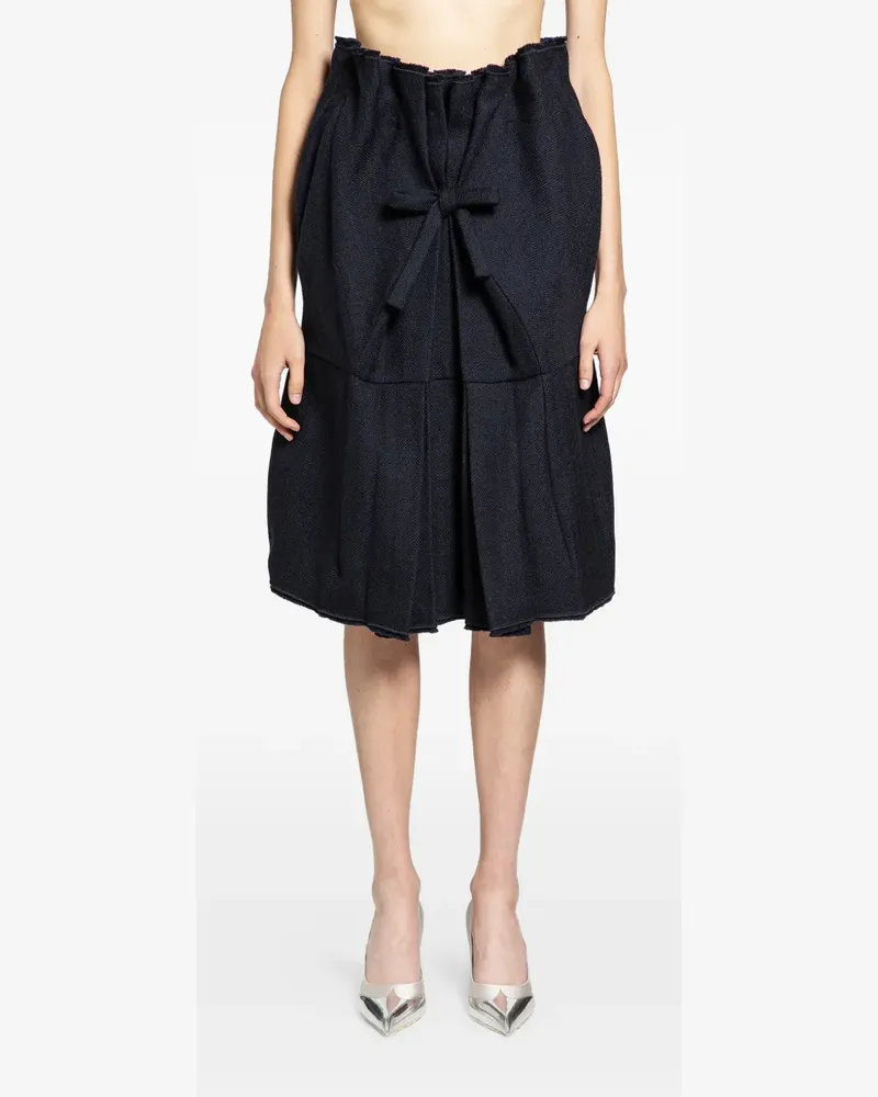 Prada chevron-knit bow-detail skirt - Blau Blau