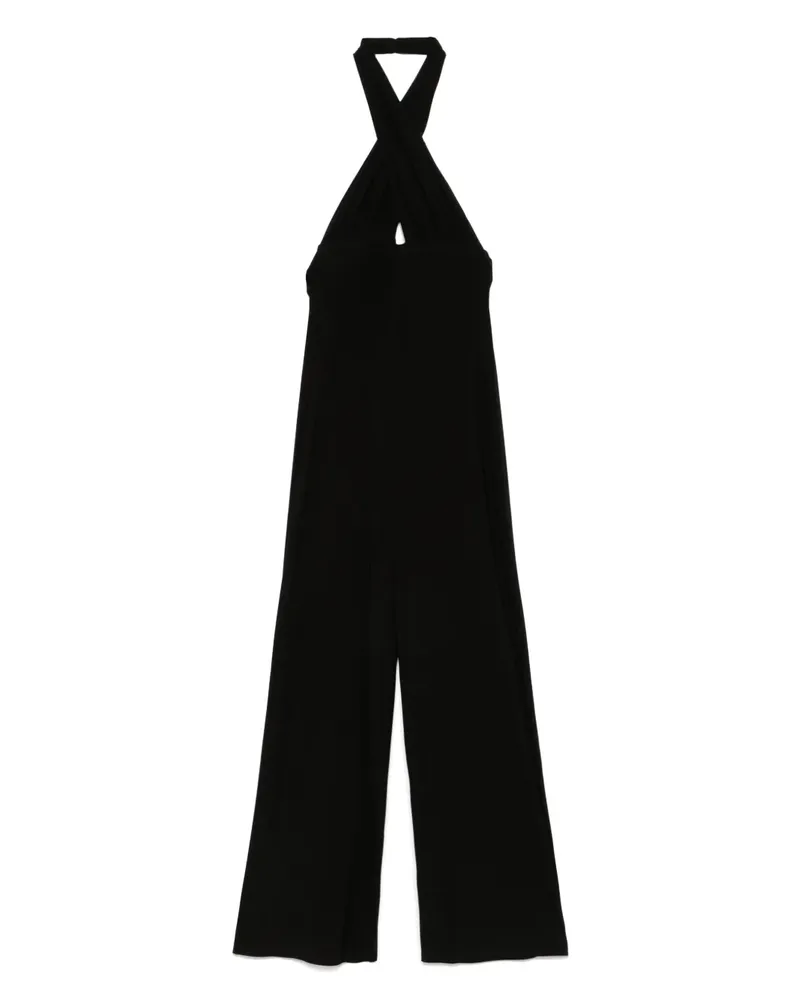 Norma Kamali Neckholder-Jumpsuit - Schwarz Schwarz