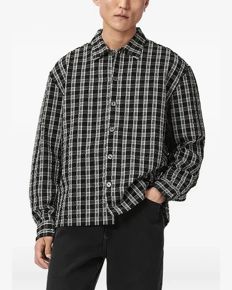 AllSaints Casbah Hemd mit Karomuster - Schwarz Schwarz