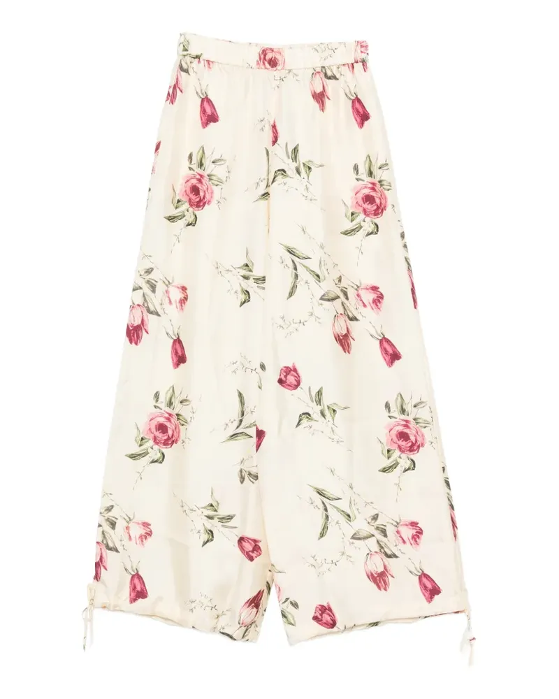 Antonio Marras floral-print palazzo pants - Nude Nude