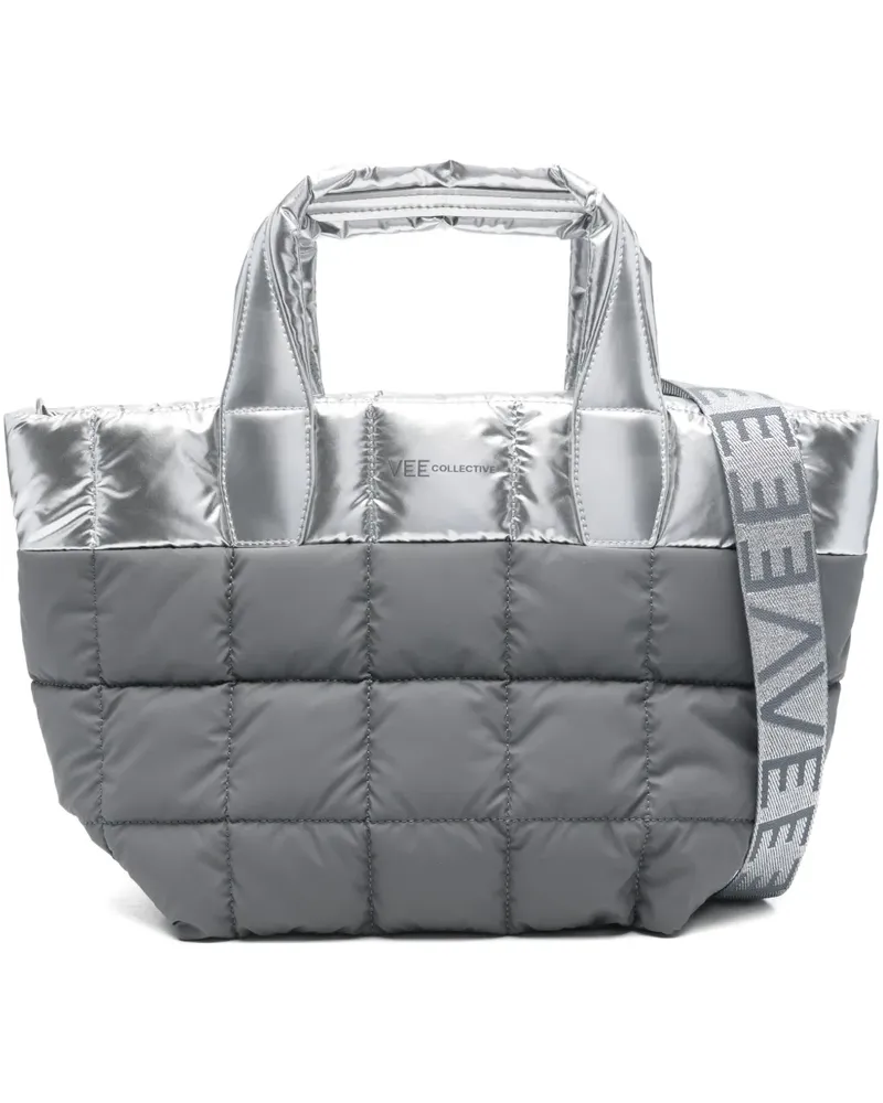 VeeCollective small Porter quilted tote bag - Grau Grau