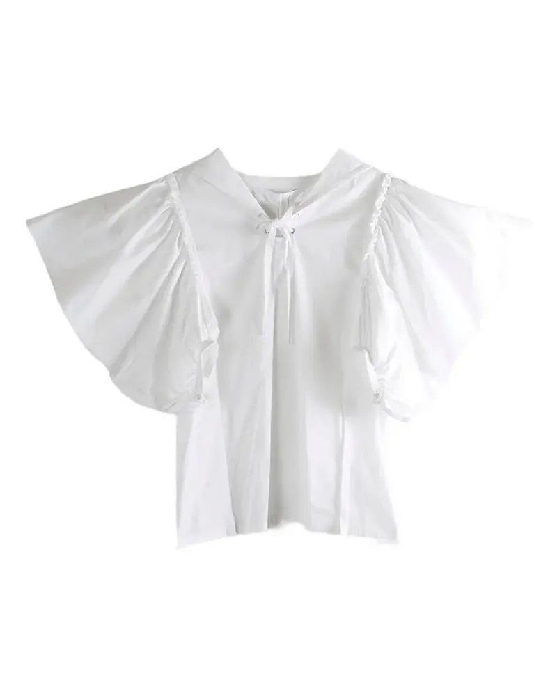Comme des Garçons puffed lace-up blouse - Weiß Weiß