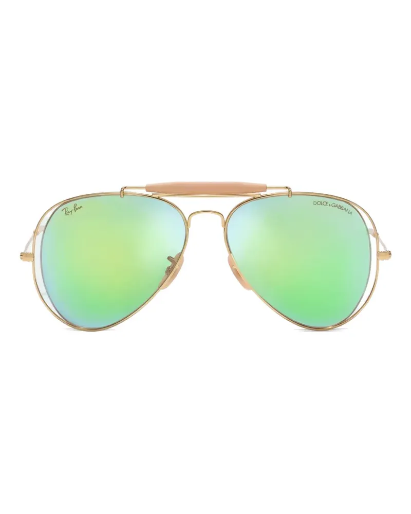 Dolce & Gabbana x Ray‑Ban pilot-frame sunglasses - Gold Gold