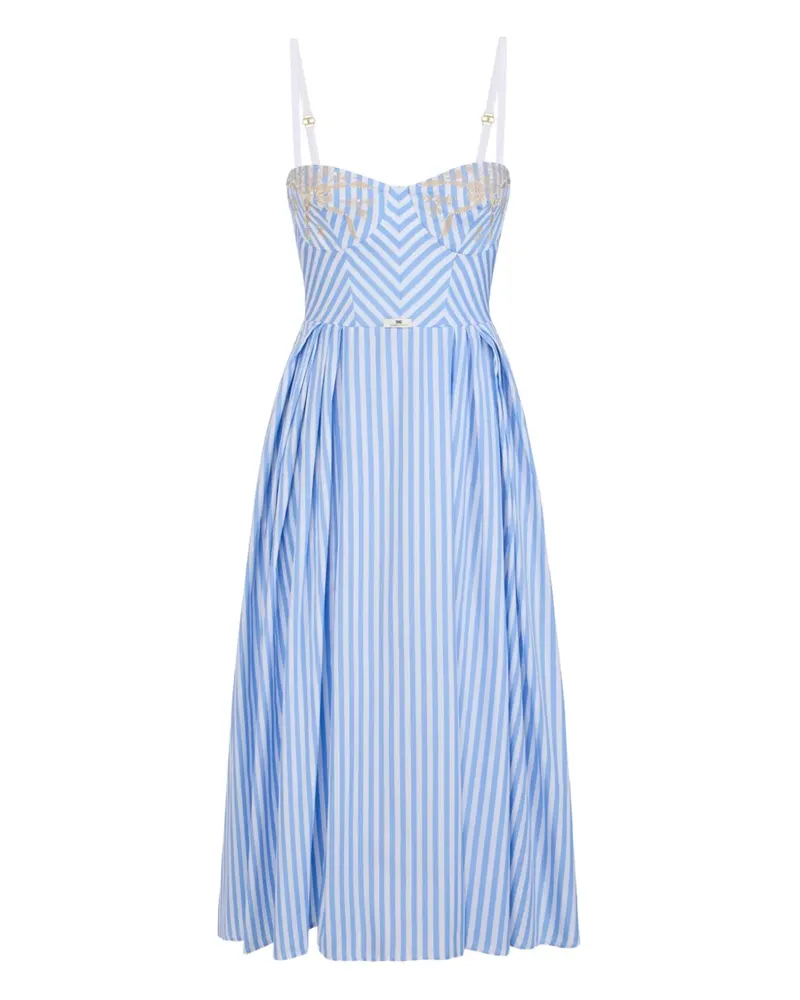 Elisabetta Franchi Gestreiftes Bustier-Midikleid - Blau Blau
