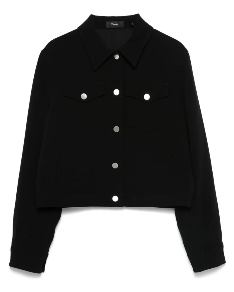 Theory Jacke aus Krepp - Schwarz Schwarz
