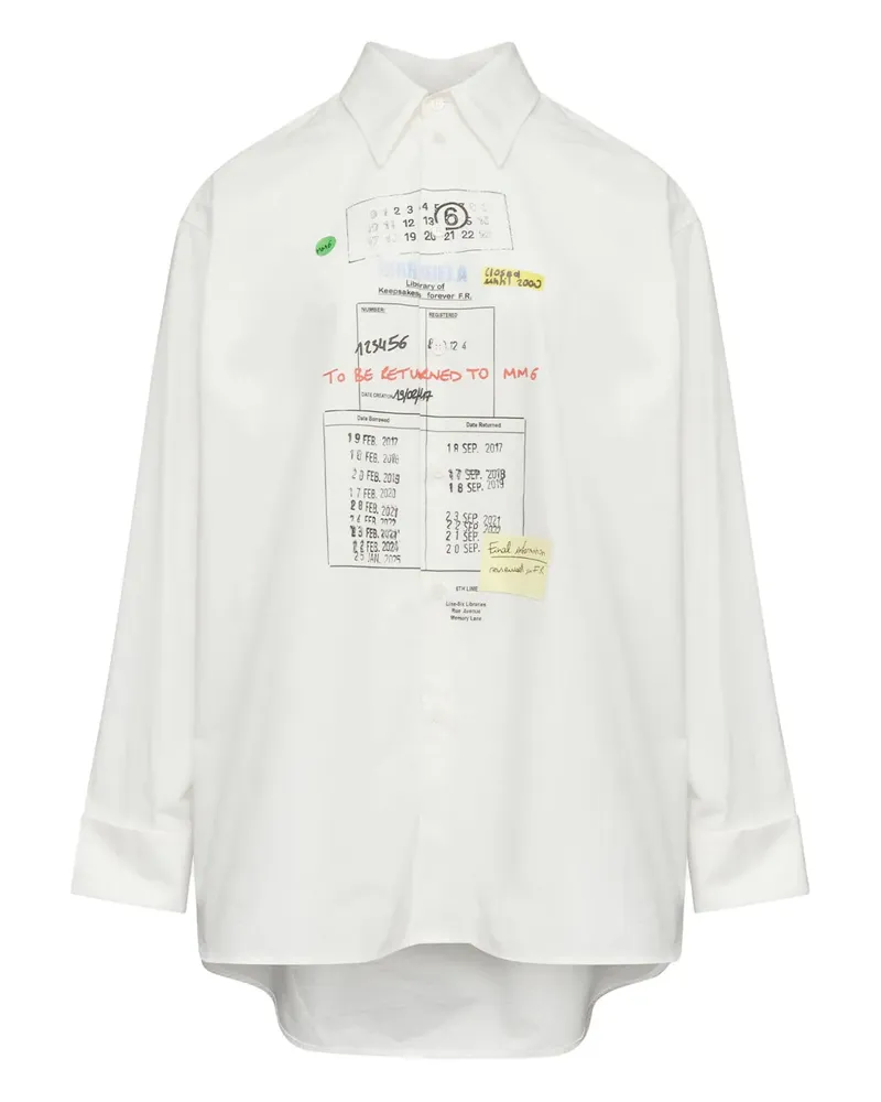 Maison Margiela Hemd mit grafischem Print - Weiß Weiß