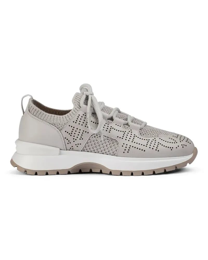 Doucal´s openwork leather sneakers - Grau Grau
