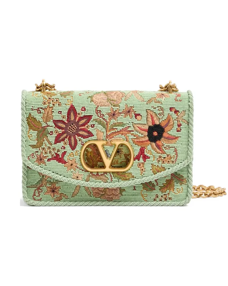 Valentino Garavani Schultertasche mit Blumenstickerei - Grün Grün